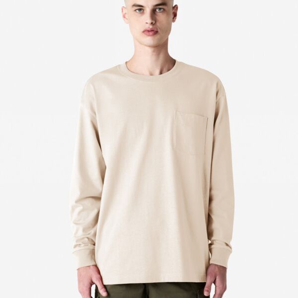 Gildan - Super Heavyweight Oversized Long Sleeve T-Shirt with Pocket Thumbnail